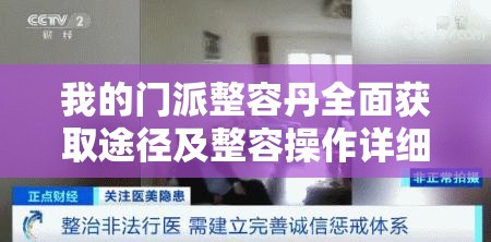 我的门派整容丹全面获取途径及整容操作详细攻略指南