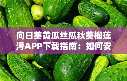 向日葵黄瓜丝瓜秋葵榴莲污APP下载指南：如何安全快速地获取最新版本？