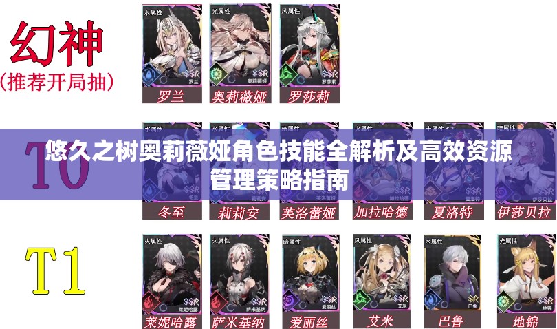 悠久之树奥莉薇娅角色技能全解析及高效资源管理策略指南