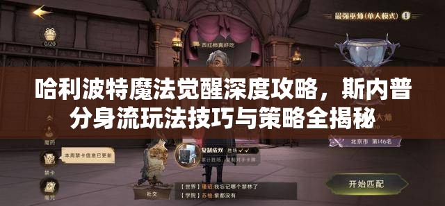 哈利波特魔法觉醒深度攻略，斯内普分身流玩法技巧与策略全揭秘