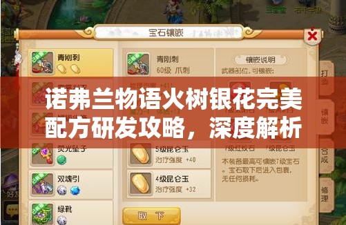 诺弗兰物语火树银花完美配方研发攻略，深度解析制作方法与材料