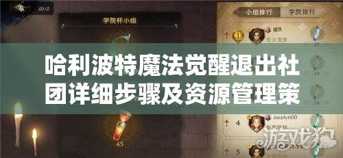 哈利波特魔法觉醒退出社团详细步骤及资源管理策略解析