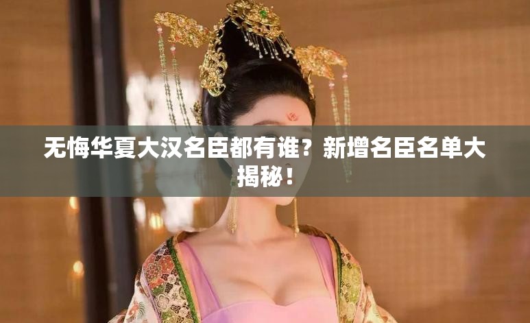 无悔华夏大汉名臣都有谁？新增名臣名单大揭秘！