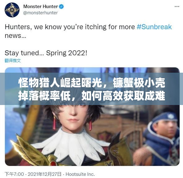 怪物猎人崛起曙光，镰蟹极小壳掉落概率低，如何高效获取成难题？