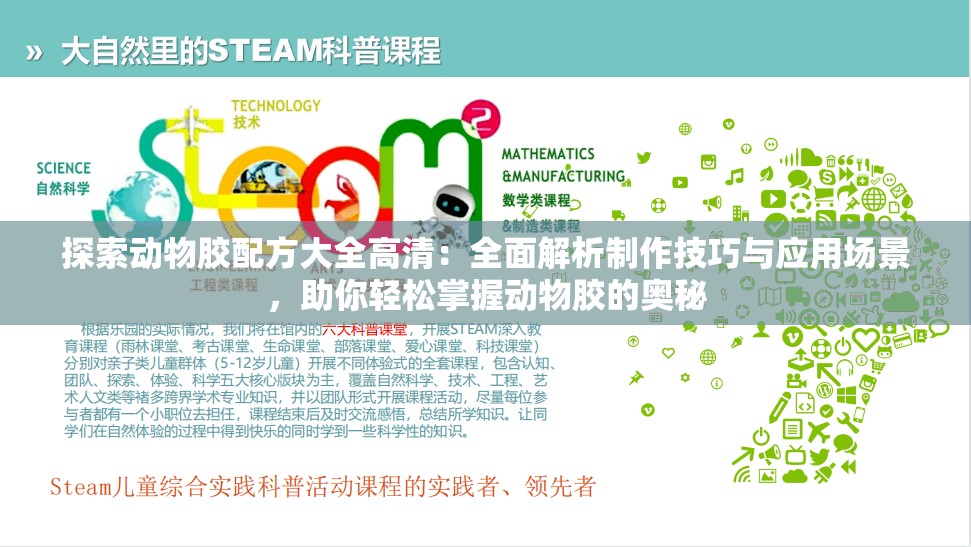 探索动物胶配方大全高清：全面解析制作技巧与应用场景，助你轻松掌握动物胶的奥秘