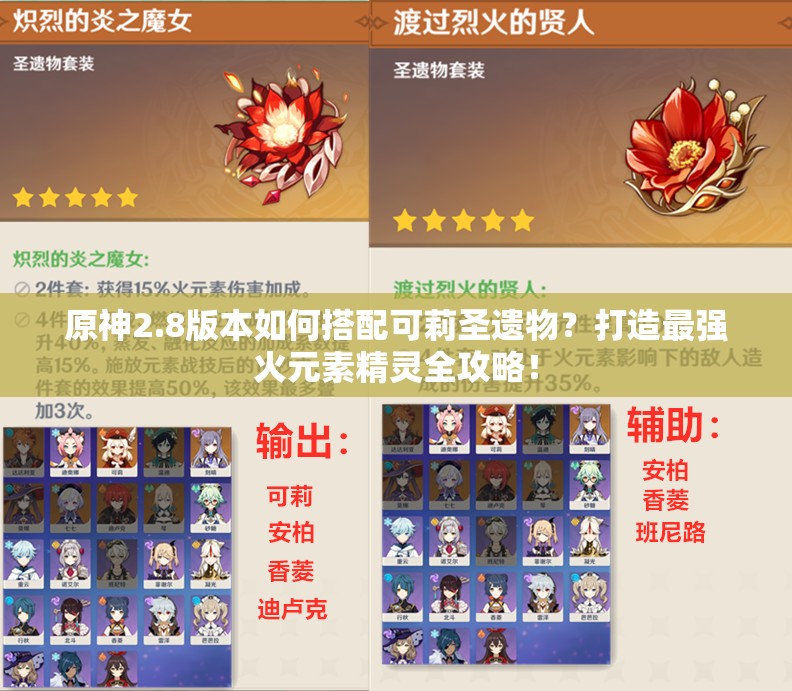 原神2.8版本如何搭配可莉圣遗物？打造最强火元素精灵全攻略！