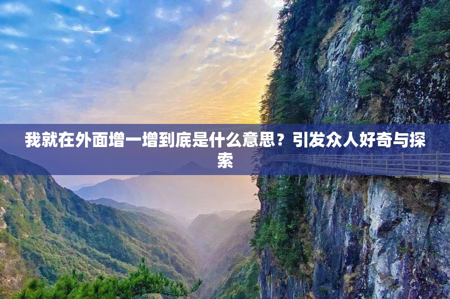 我就在外面增一增到底是什么意思？引发众人好奇与探索
