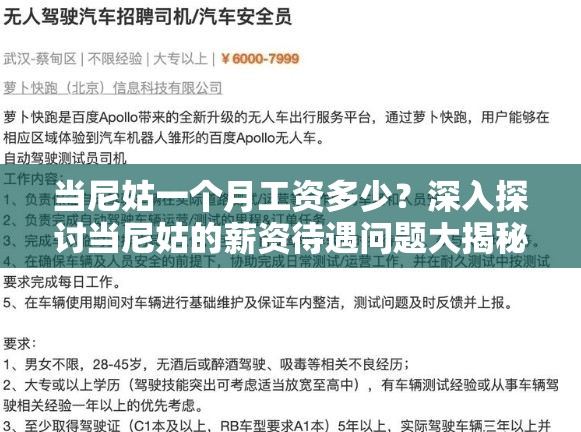 当尼姑一个月工资多少？深入探讨当尼姑的薪资待遇问题大揭秘或者：当尼姑多少钱一个月？关于尼姑薪资状况的全面剖析与解读