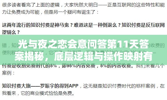 光与夜之恋会意问答第11天答案揭秘，底层逻辑与操作映射有何玄机？