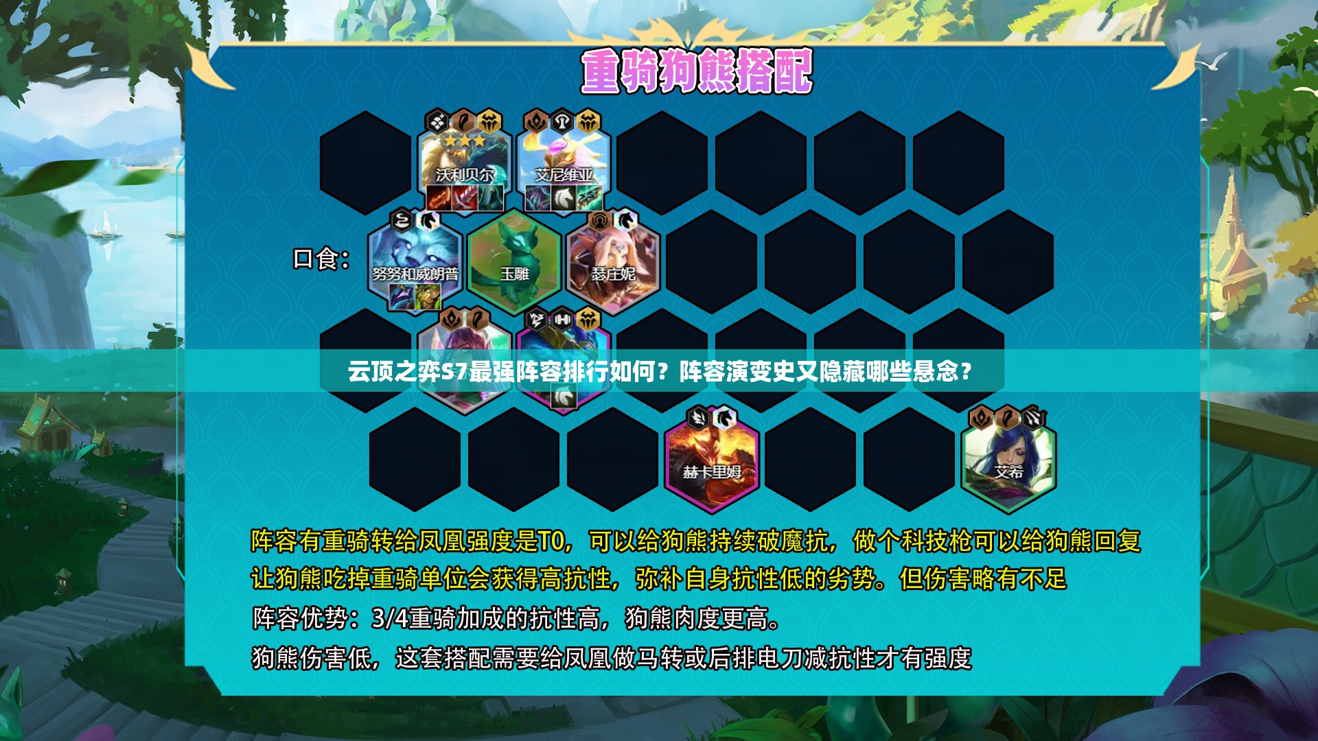 云顶之弈S7最强阵容排行如何？阵容演变史又隐藏哪些悬念？