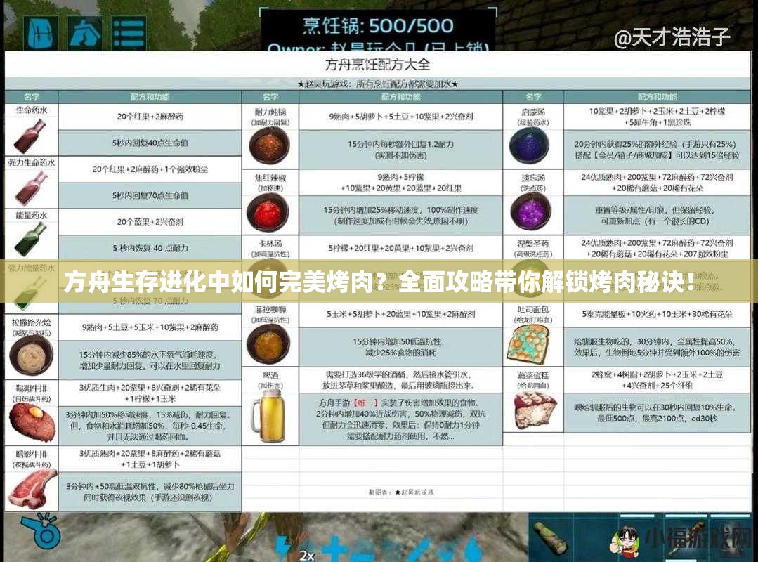 方舟生存进化中如何完美烤肉？全面攻略带你解锁烤肉秘诀！