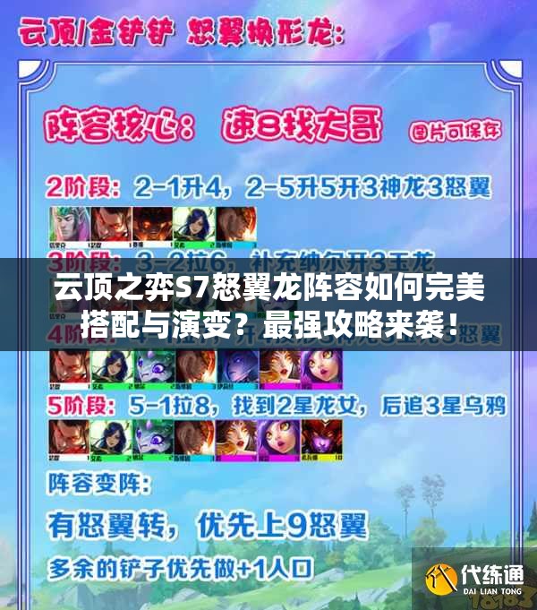 云顶之弈S7怒翼龙阵容如何完美搭配与演变？最强攻略来袭！