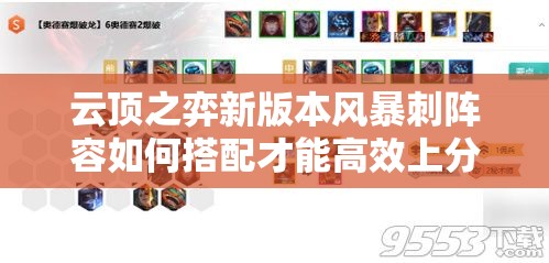 云顶之弈新版本风暴刺阵容如何搭配才能高效上分？