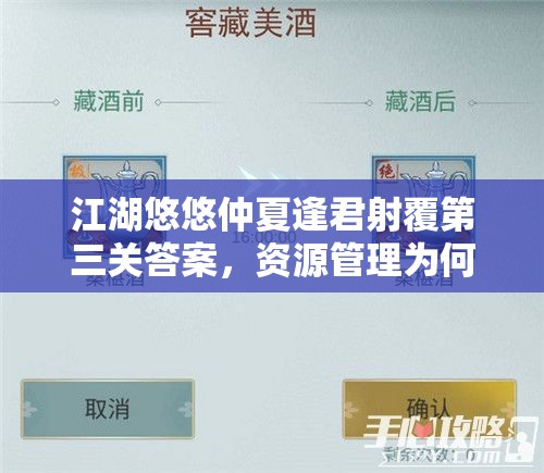 江湖悠悠仲夏逢君射覆第三关答案，资源管理为何重要？高效利用策略揭秘！