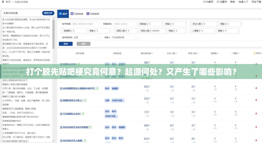 打个胶先贴吧梗究竟何意？起源何处？又产生了哪些影响？