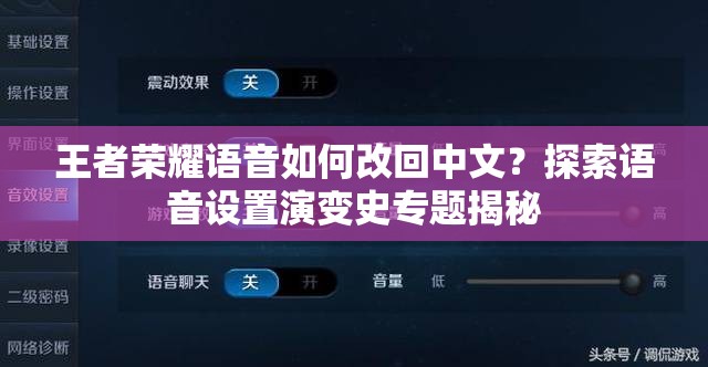 王者荣耀语音如何改回中文？探索语音设置演变史专题揭秘