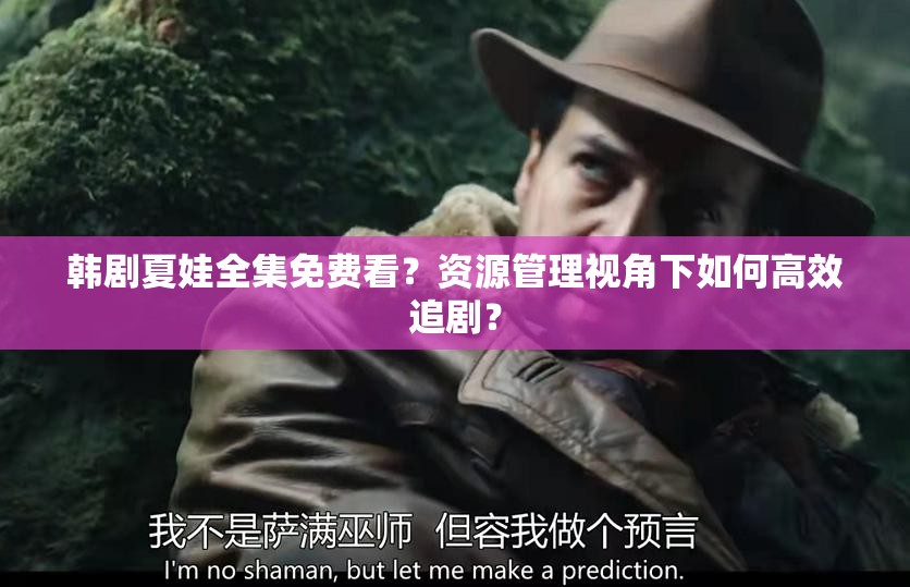 韩剧夏娃全集免费看？资源管理视角下如何高效追剧？