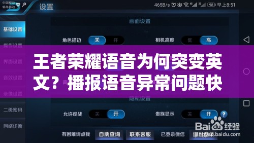 王者荣耀语音为何突变英文？播报语音异常问题快速解决方法揭秘