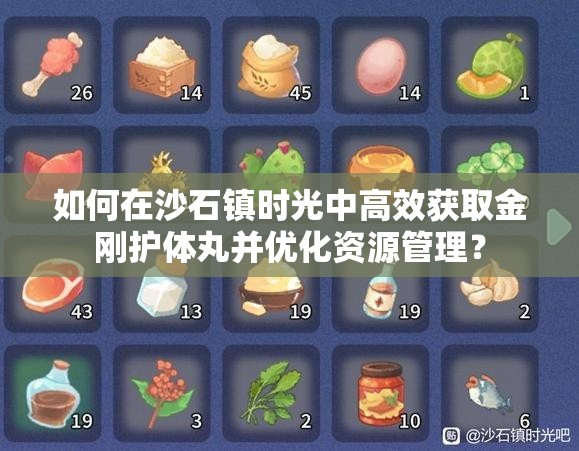 如何在沙石镇时光中高效获取金刚护体丸并优化资源管理？