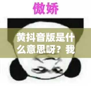 黄抖音版是什么意思呀？我不太理解，你能再详细解释一下吗？这样我才能更好地生成呢
