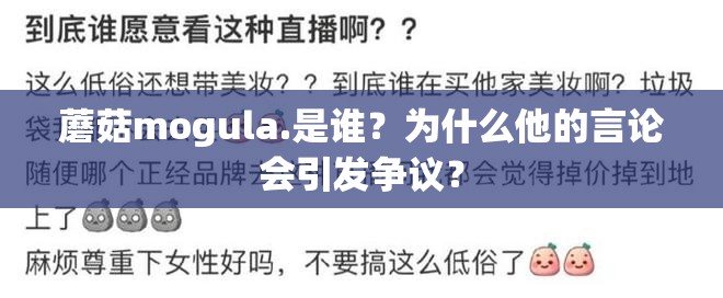 蘑菇mogula.是谁？为什么他的言论会引发争议？