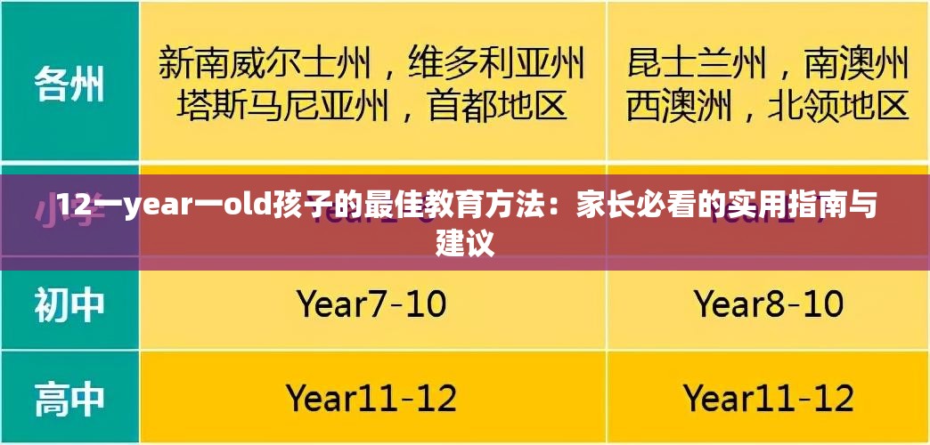 12一year一old孩子的最佳教育方法：家长必看的实用指南与建议