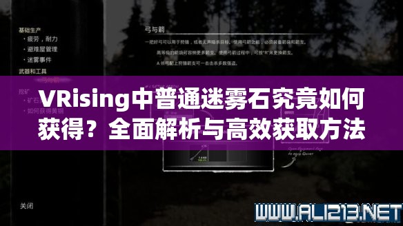 VRising中普通迷雾石究竟如何获得？全面解析与高效获取方法揭秘