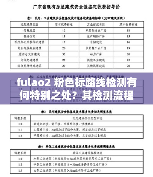 fulao2 粉色标路线检测有何特别之处？其检测流程是怎样的？对相关内容的影响如何？