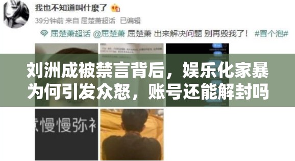 刘洲成被禁言背后，娱乐化家暴为何引发众怒，账号还能解封吗？