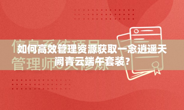 如何高效管理资源获取一念逍遥天阙青云端午套装？