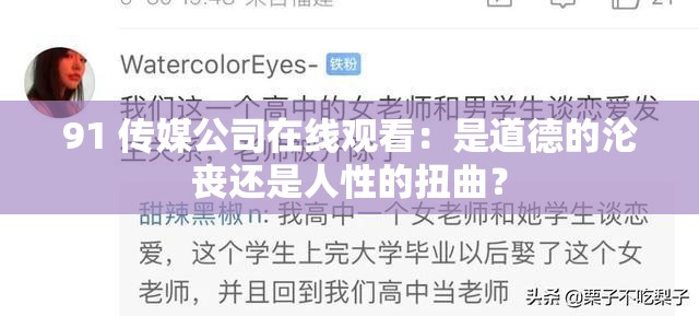 91 传媒公司在线观看：是道德的沦丧还是人性的扭曲？