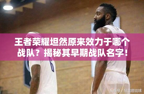 王者荣耀坦然原来效力于哪个战队？揭秘其早期战队名字！