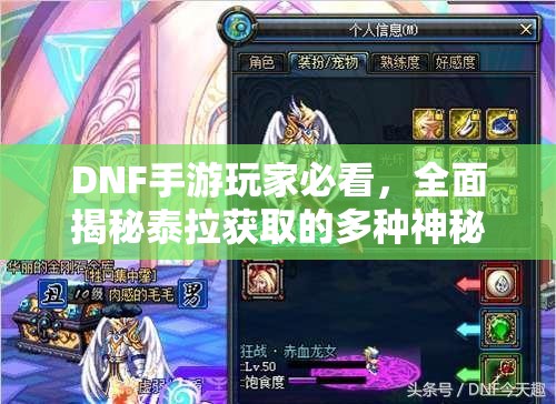 DNF手游玩家必看，全面揭秘泰拉获取的多种神秘方法？
