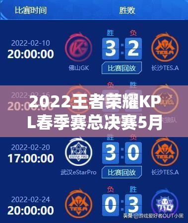 2022王者荣耀KPL春季赛总决赛5月8日巅峰对决，谁将问鼎冠军？