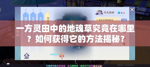 一方灵田中的地魂草究竟在哪里？如何获得它的方法揭秘？