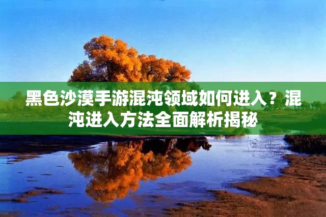 黑色沙漠手游混沌领域如何进入？混沌进入方法全面解析揭秘