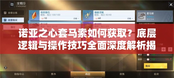 诺亚之心套马索如何获取？底层逻辑与操作技巧全面深度解析揭秘！