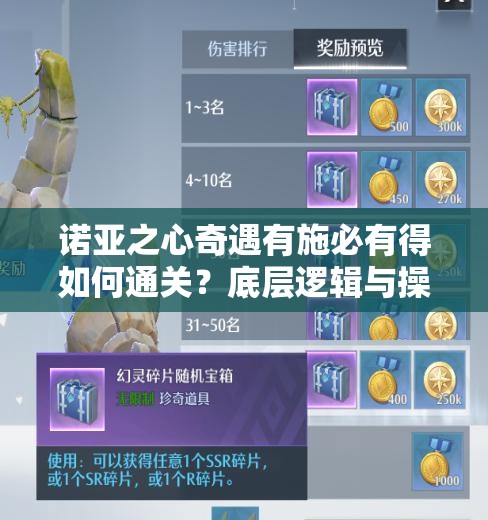 诺亚之心奇遇有施必有得如何通关？底层逻辑与操作映射全攻略揭秘！