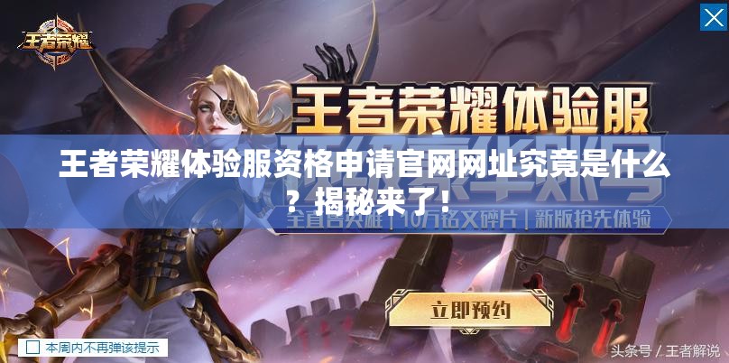 王者荣耀体验服资格申请官网网址究竟是什么？揭秘来了！