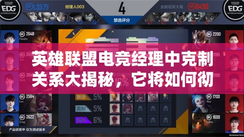 英雄联盟电竞经理中克制关系大揭秘，它将如何彻底改变游戏玩法？