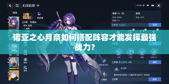 诺亚之心月奈如何搭配阵容才能发挥最强战力？