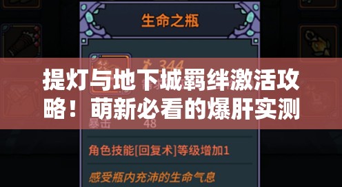 提灯与地下城羁绊激活攻略！萌新必看的爆肝实测，解锁隐藏剧情全指南